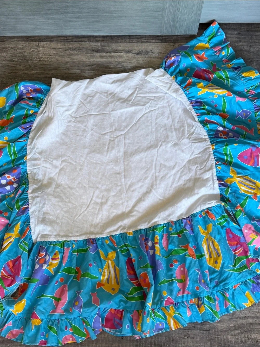 Vintage NoJo Tropical Fish 3 Pc Crib Bedding Set Sheet Dust Ruffle Decor 90’s